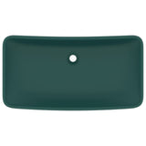 Luxury Basin Rectangular Matt Dark Green 71x38 cm Ceramic 146959