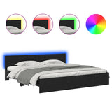 Bed Frame with Headboard Black Oak 180 x 200 cm Engineered Wood 3403597