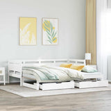 Daybed with Trundle and Drawers without Mattress White 80x200 cm 3302234