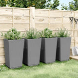Garden Planters 4 pcs Light Grey 32.5x32.5x57 cm PP 367852