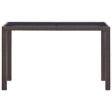 46447 Garden Table Brown 123x60x74 cm Poly Rattan