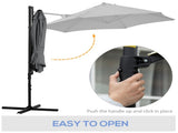 2.5M Garden Cantilever Parasol, Offset Roma Patio Umbrella Hanging Sun Shade Canopy Shelter with T3398P315864