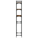 Washing Machine Shelf Smoked Oak 67x25x163 cm Engineered Wood 838985