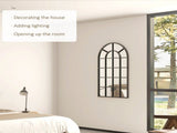 110 x 62 cm Arched Decorative Wall Mirror for Bedroom Living Room, Modern Window Bathroom Mirror for T3398P344241