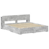 Bed Frame with Storage Concrete Grey 200 x 200 cm 3433796