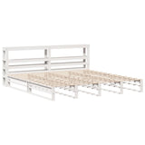 Bed Frame without Mattress White 200x200 cm Solid Wood Pine 3306508