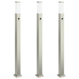 Bollard Lights with Sensor 3 pcs 110 cm Stainless Steel IP44 4006058