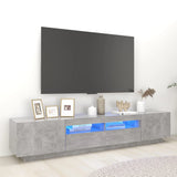 TV Cabinet with LED Lights Concrete Grey 200x35x40 cm 3081910