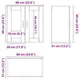 Kitchen Wall Cabinet with Glass Door Porto Grey Sonoma 854153