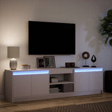 TV Cabinet with LED White 180x34x50 cm Engineered Wood 3307912