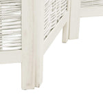 Room Divider 4 Panels White Solid Wood Paulownia 358675
