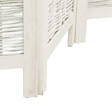 Room Divider 4 Panels White Solid Wood Paulownia 358675