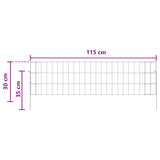 Garden Fence with Stakes 48 pcs 115 x 30 cm Mesh Silver 3438046