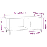 Coffee Table Brown Oak 90x50x40 cm Engineered Wood 817548
