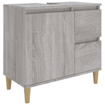 ZNTS 3 Piece Bathroom Cabinet Set Grey Sonoma Engineered Wood 3185541