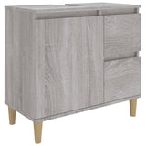 ZNTS 3 Piece Bathroom Cabinet Set Grey Sonoma Engineered Wood 3185541