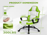 Ergonomic Gaming Chair, Height Adjustable Computer Chair, Pu Leather PC Chair with Castors, for 31893096