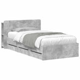 Bed Frame with Storage with Headboard Concrete Grey 80 x 200 cm 3433913