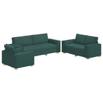 Sofa Set with Cushion 3 pcs Dark Green 220 x 78 x 84 cm Fabric 3324614