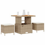 Garden Dining Set Beige Poly Rattan 42007913
