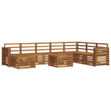 Outdoor Sofa Set 9 pcs Natural Solid Acacia Wood 3375334