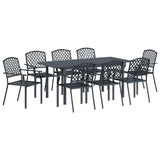 Garden Dining Set 9 pcs Anthracite Powder-coated Steel 3378819