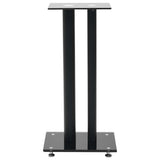 Speaker Stands 2 pcs Tempered Glass 2 Pillars Design Black 50673