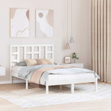 Bed Frame without Mattress White 120x200 cm Solid Wood 3105401
