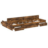 Storage Bed Frame Smoked Oak 120 x 190 cm Engineered Wood 3335329