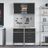Work Cabinet Set with Drawer with Shelf Manual 5 pcs Black 3321426