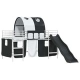 Kids'Loft Bed Frame White and Black 80 x 200 cm Metal 42020851