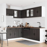 11 Piece Kitchen Cabinet Set Kalmar Black Engineered Wood 3314882