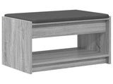 Hall Bench with Cushion with Shelf Grey Sonoma 63 x 38 x 45 cm 891573
