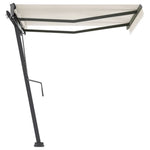 ZNTS Freestanding Manual Retractable Awning 300x250 cm Cream 3069697