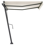 ZNTS Freestanding Manual Retractable Awning 300x250 cm Cream 3069697