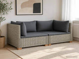 2 pcs Rattan Lounge Set with Cushions GENDT Natural Rattan 3429857