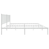 Metal Bed Frame without Mattress with Headboard White 193x203cm 350937