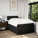 ZNTS Box Spring Bed with Mattress Black 120x200 cm Fabric 3285864