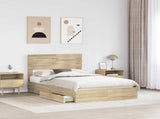Storage Bed with Drawer Sonoma Oak 135 x 190 cm Engineered Wood 3411575