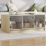 Coffee Table with Glass Doors Sonoma Oak 102x50x42 cm 836415