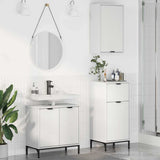 Bathroom Furniture Set 3 pcs White Engineered Wood and Metal 3393103