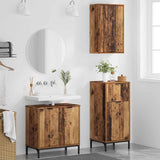 Bathroom Furniture Set 3 pcs Old Wood Engineered Wood and Metal 3393111
