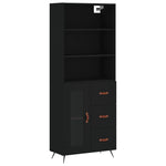 Highboard Black 69.5x34x180 cm Engineered Wood 3189478