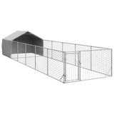 Outdoor Dog Kennel with Run 8x2x1.5 m Galvanised Steel 3329239