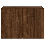 TV Wall Cabinet with LED Lights Brown Oak 60x35x41 cm 837314