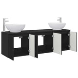 Bathroom Cabinet Set 3 pcs Black 49.5 x 44.5 x 65 cm 3405688