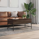 Coffee Table Brown Oak 100x50x45 cm Engineered Wood and Metal 845400