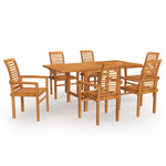 ZNTS 7 Piece Garden Dining Set Solid Teak Wood 3059598