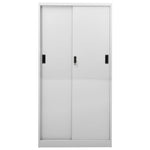 Office Cabinet with Sliding Door Light Grey 90x40x180 cm Steel 335959