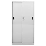 Office Cabinet with Sliding Door Light Grey 90x40x180 cm Steel 335959